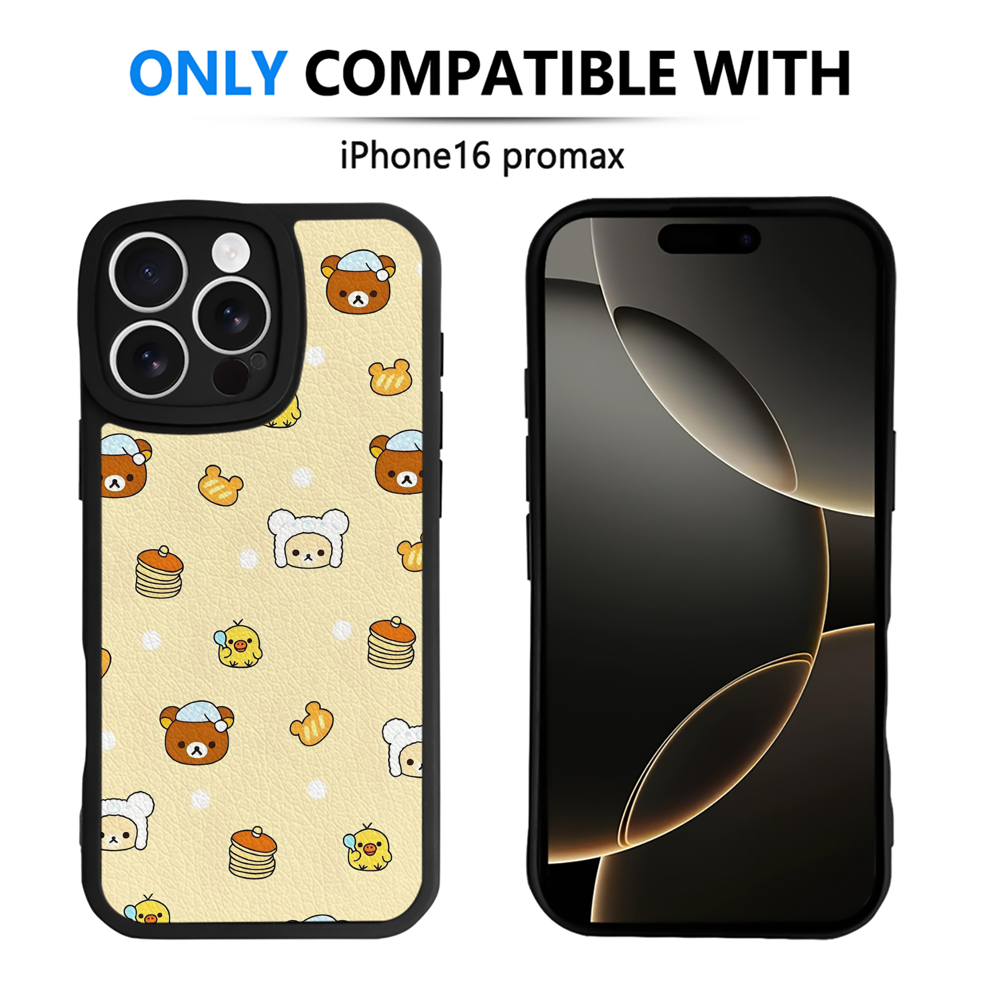 （画像用） リラックマ リラックマ キイロイトリ Rilakkuma Korilakkuma Kiiroitori 【iPhone 16シリーズ対応】シリコンスマホケース（レザー調） 材質：シリコン